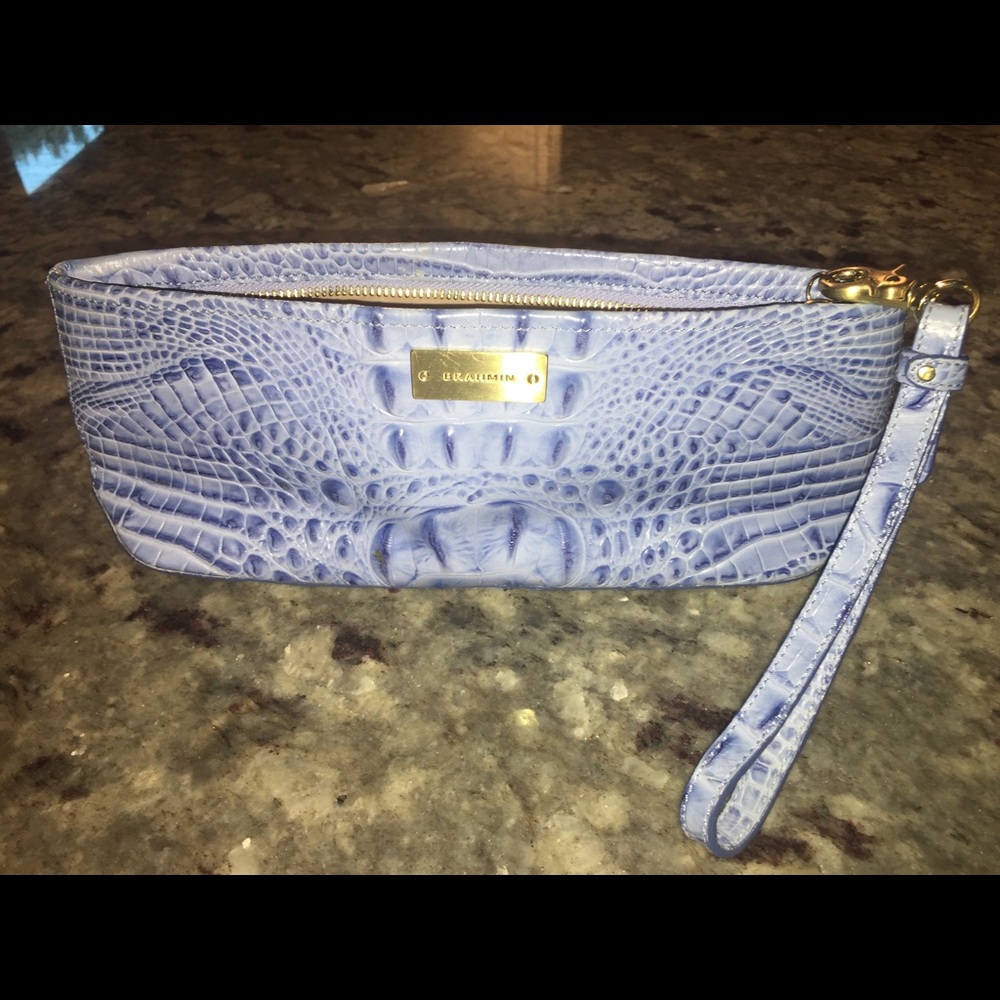 Light blue Brahmin clutch handbag